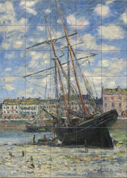 PA-923 "Barco encalhado na maré baixa" de Claude Monet