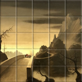 Franz Sedlacek - Mountain Landscape with Automobile (1933)