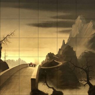 Franz Sedlacek - Mountain Landscape with Automobile