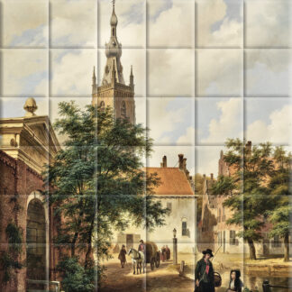 Bartholomeus Johannes van Hove - View of a Village with a Church (c. 1840–1860)