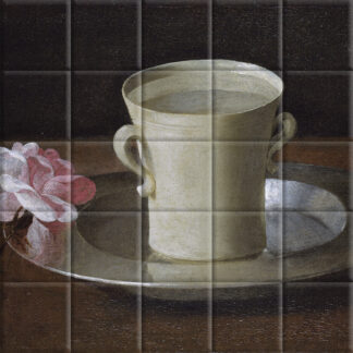 Francisco de Zurbarán - Cup of Water and a Rose on a Silver Plate (c. 1630)