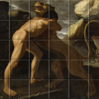 Francisco de Zurbarán - Hercules Fighting with the Nemean Lion (c. 1634)