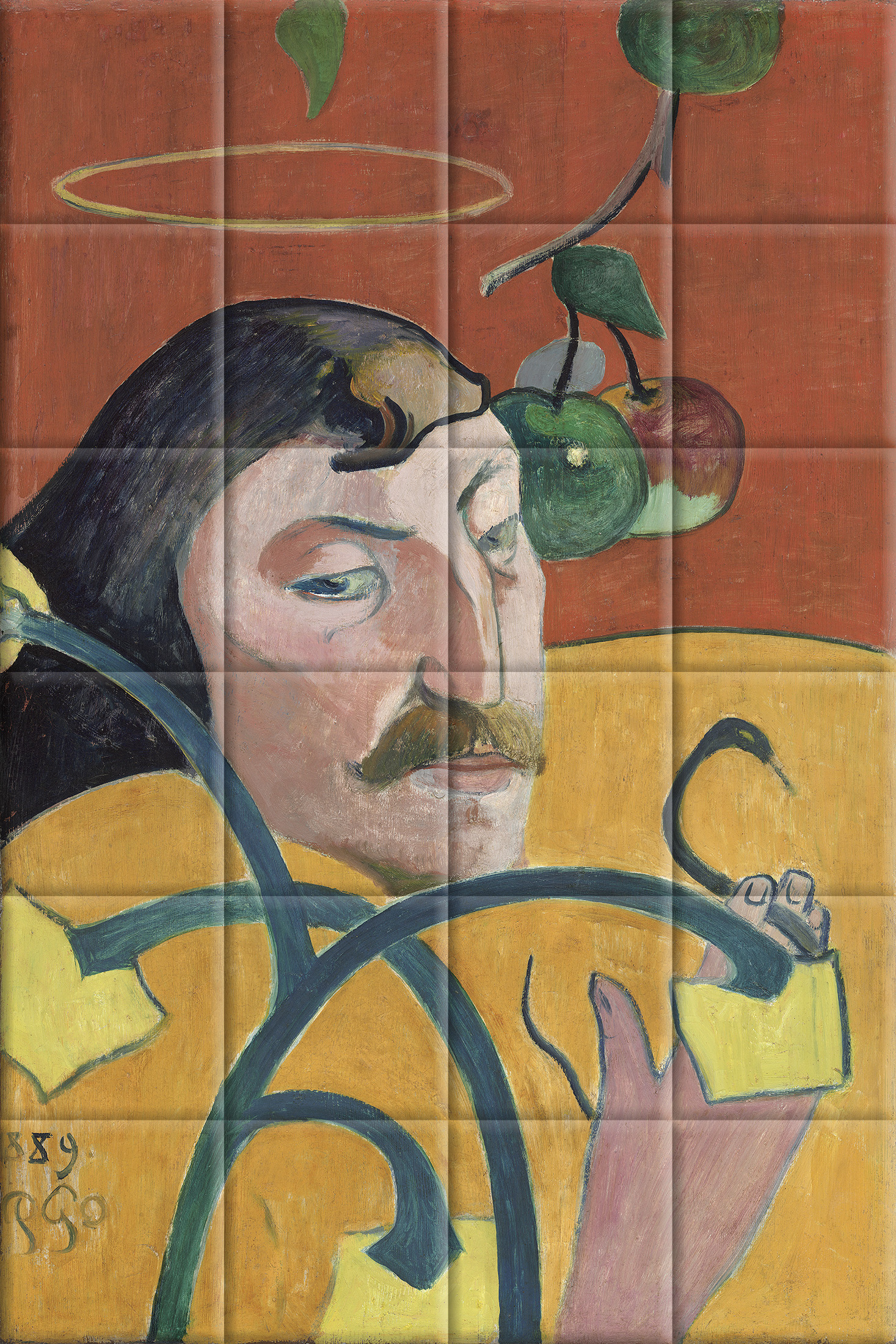 Self Portrait with Halo and Snake (1889)