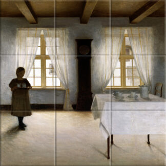 An Interior with a Young Girl Serving Tea (c. 1900–1915)